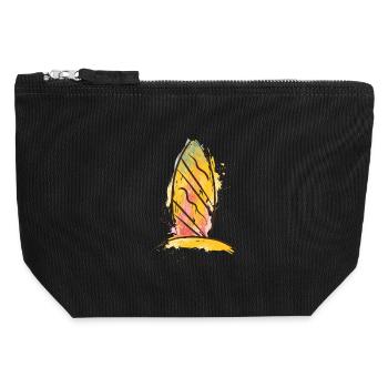 Color Splash Surfboard Beach Vibe - Canvas Zip Pouch 12 x 13 cm - black - Front