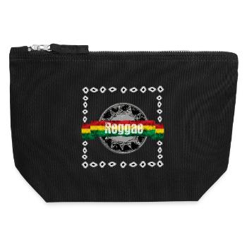 Design vintage reggae avec drapeau afro - Pochette zippée en toile 12 x 13 cm - noir - Devant