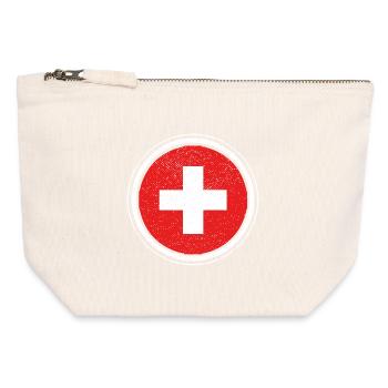 Schweiz - Schweizerkreuz - Canvas Reißverschluss-Täschchen (12 x 13 cm) - Naturweiß - Vorne