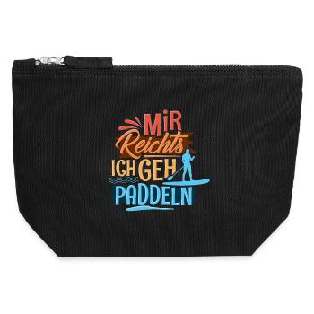 Stand up paddling - Canvas Zip Pouch 12 x 13 cm - black - Front