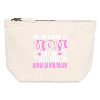 Mama - Canvas Reißverschluss-Täschchen (12 x 13 cm) - Naturweiß - Vorne