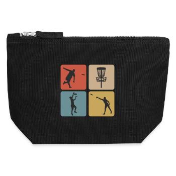 Disc Golf Vintage Sport Design / Geschenkidee - Canvas Reißverschluss-Täschchen (12 x 13 cm) - Schwarz - Vorne