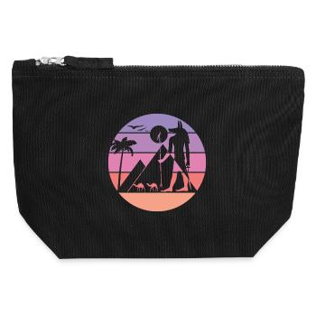 Mythical Silhouette - Anubis - Canvas Zip Pouch 12 x 13 cm - black - Front