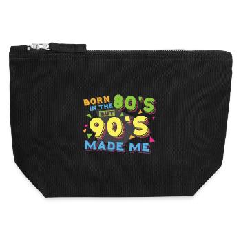Né dans les années 80 mais 90 m’a fait - Pochette zippée en toile 12 x 13 cm - noir - Devant