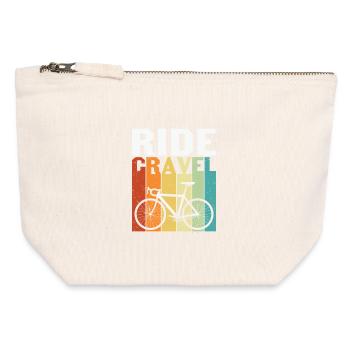 Bicycle Cycling Ride Gravel - Canvas Zip Pouch 12 x 13 cm - nature - Front