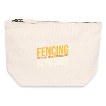 Fencing Perfect Social Distancing Sport - Canvas Zip Pouch 12 x 13 cm - nature - Front