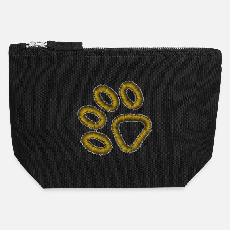 golden tiger paw - Canvas Zip Pouch 12 x 13 cm - black