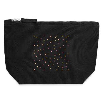 Confetti in pink & yellow - Canvas Zip Pouch 12 x 13 cm - black - Front