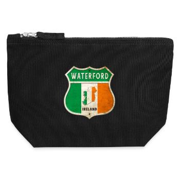 Waterford Ireland Coat of Arms Flags Design - Canvas Zip Pouch 12 x 13 cm - black - Front