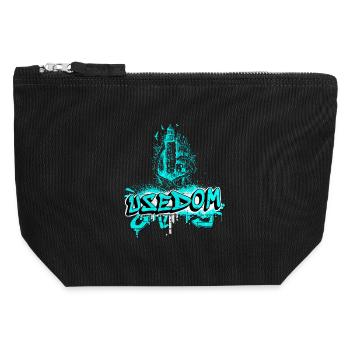 Usedom lighthouse design/gift idea - Canvas Zip Pouch 12 x 13 cm - black - Front