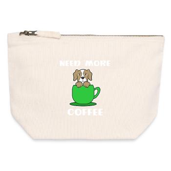 Statement Coffee Dog Caffeine Coffee Cup - Canvas Zip Pouch 12 x 13 cm - nature - Front