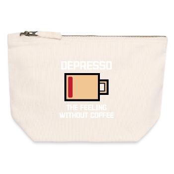 Humorous Coffee Espresso Statement Coffee Drinker - Canvas Zip Pouch 12 x 13 cm - nature - Front