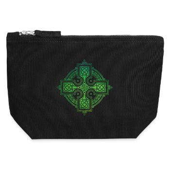 Celtic Cross - Canvas Reißverschluss-Täschchen (12 x 13 cm) - Schwarz - Vorne