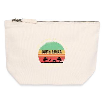 Design safari à Johannesburg en Afrique du Sud - Pochette zippée en toile 12 x 13 cm - blanc naturel - Devant