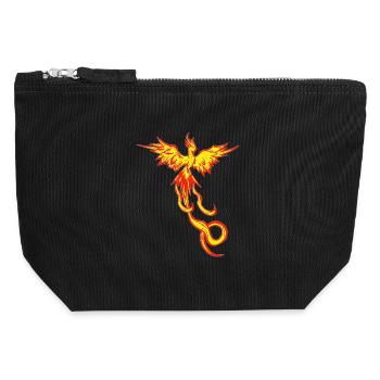 Feuervogel, fliegendes feuerwesen seite - Canvas Reißverschluss-Täschchen (12 x 13 cm) - Schwarz - Vorne