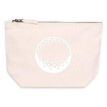 Golf Ball Golfer Cup Symbol Club - Canvas Reißverschluss-Täschchen (12 x 13 cm) - Naturweiß - Vorne