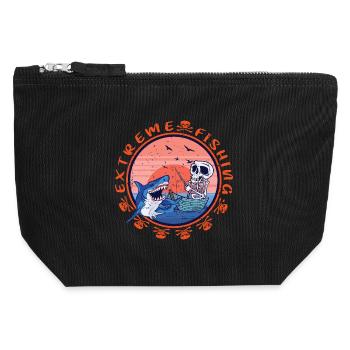 Shark Fishing Extreme - Canvas Zip Pouch 12 x 13 cm - black - Front