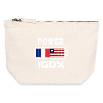 Liberia und Frankreich sind an der Macht - Canvas Reißverschluss-Täschchen (12 x 13 cm) - Naturweiß - Vorne