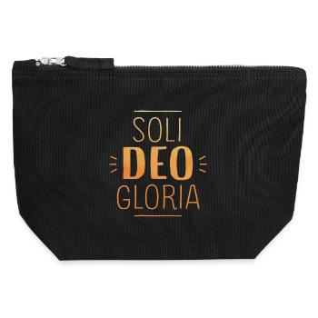 Soli Deo Gloria - Canvas Zip Pouch 12 x 13 cm - black - Front