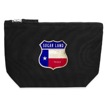 Sugar Land Texas Crest Flag Design - Canvas Zip Pouch 12 x 13 cm - black - Front