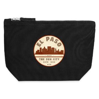 El Paso Skyline Vintage Seal - Canvas Reißverschluss-Täschchen (12 x 13 cm) - Schwarz - Vorne
