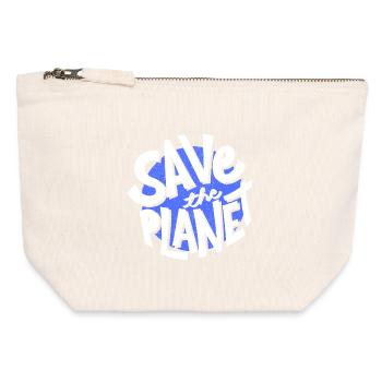 Save the planet, planet Earth, save the planet - Canvas Zip Pouch 12 x 13 cm - nature - Front