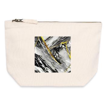 Marble Black Gold Natural Stone - Canvas Zip Pouch 12 x 13 cm - nature - Front