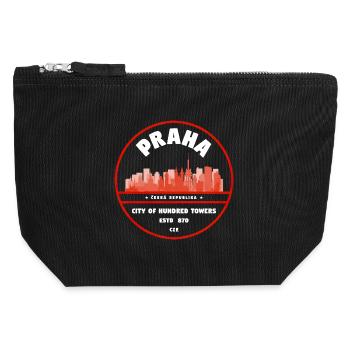 Praha Skyline Siegel - Canvas Reißverschluss-Täschchen (12 x 13 cm) - Schwarz - Vorne