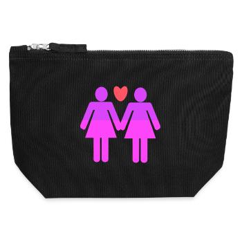 Lgbt Gleichgeschlechtliche Partnerschaft Liebe - Canvas Reißverschluss-Täschchen (12 x 13 cm) - Schwarz - Vorne
