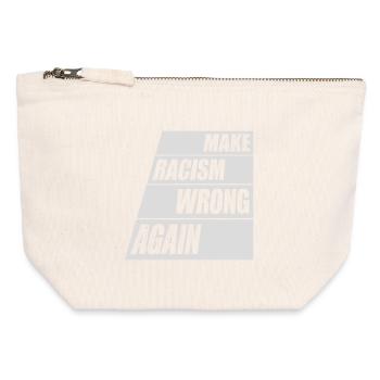 Rendre le racisme faux - Pochette zippée en toile 12 x 13 cm - blanc naturel - Devant