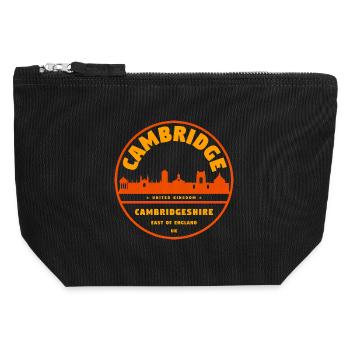 Cambridge Skyline Stamp UK - Canvas Zip Pouch 12 x 13 cm - black - Front
