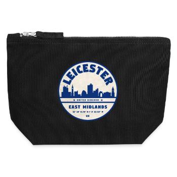 Leicester Skyline Round Logo East Midlands - Canvas Zip Pouch 12 x 13 cm - black - Front