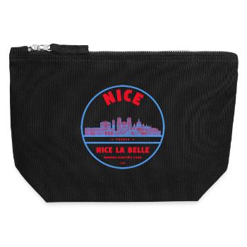 Nice La Belle Stadtsilhouette - Canvas Reißverschluss-Täschchen (12 x 13 cm) - Schwarz - Vorne