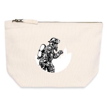 Pompiers volontaires Sapeurs-pompiers professionnels Protection contre l’incendie - Pochette zippée en toile 12 x 13 cm - blanc naturel - Devant