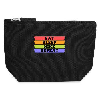 Hikers Hiking Statement Nature Lovers Mountains - Canvas Zip Pouch 12 x 13 cm - black - Front
