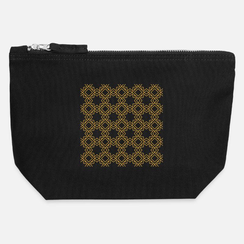 Golden arab islamic pattern - Canvas Zip Pouch 12 x 13 cm - black