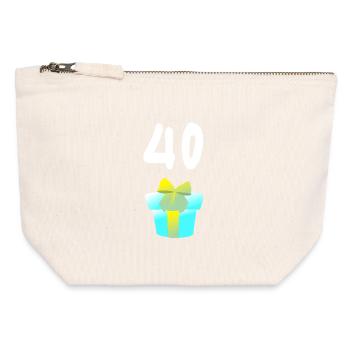 geschenk, 40 geschenkbox - Canvas Reißverschluss-Täschchen (12 x 13 cm) - Naturweiß - Vorne