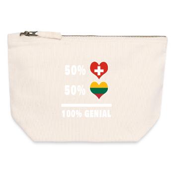 Lithuania and Switzerland 100% Awesome Flag - Canvas Zip Pouch 12 x 13 cm - nature - Front