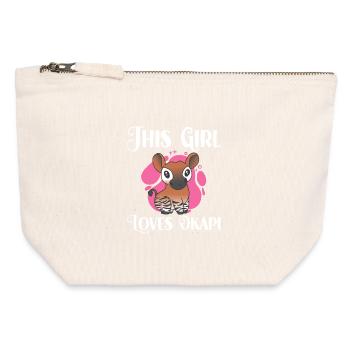 This girl loves okapi - Canvas Zip Pouch 12 x 13 cm - nature - Front