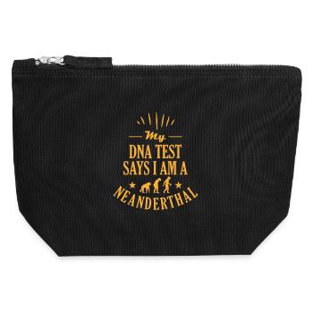 My DNA test says I am a Neanderthal man - Canvas Zip Pouch 12 x 13 cm - black - Front