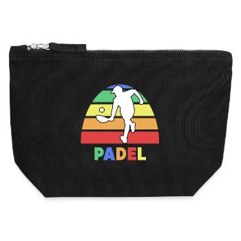 Padelspiel Padel-Tennis Spieler Spruch Training - Canvas Reißverschluss-Täschchen (12 x 13 cm) - Schwarz - Vorne