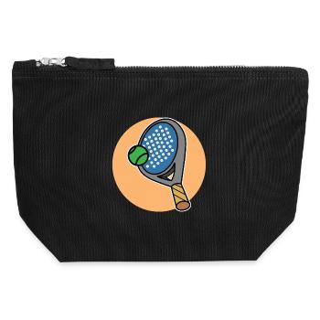 Rackets Balls Padel Sport Player Padel Game - Canvas Zip Pouch 12 x 13 cm - black - Front
