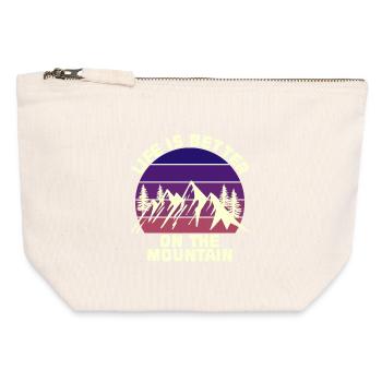 Hiking Peaks Mountains Nature Lovers Statement - Canvas Zip Pouch 12 x 13 cm - nature - Front