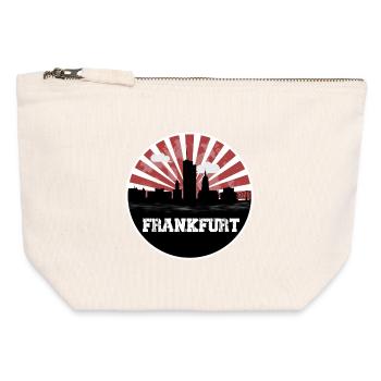 Francfort Skyline Match à domicile - Pochette zippée en toile 12 x 13 cm - blanc naturel - Devant