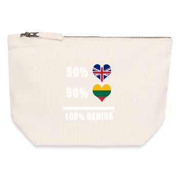 Lithuania and Great Britain 100% Genius Flag - Canvas Zip Pouch 12 x 13 cm - nature - Front