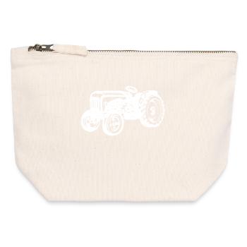 Agricultural Machinery Vehicle Farm Tractor Country Air - Canvas Zip Pouch 12 x 13 cm - nature - Front