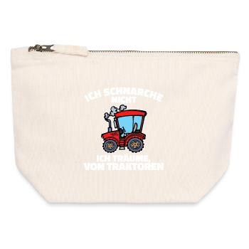 Biobauer Kraftfahrzeug Schlepper Traktor Statement - Canvas Reißverschluss-Täschchen (12 x 13 cm) - Naturweiß - Vorne