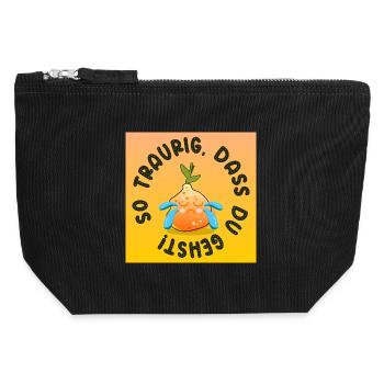 TRAURIGER ABSCHIED ORANGEN - Canvas Reißverschluss-Täschchen (12 x 13 cm) - Schwarz - Vorne