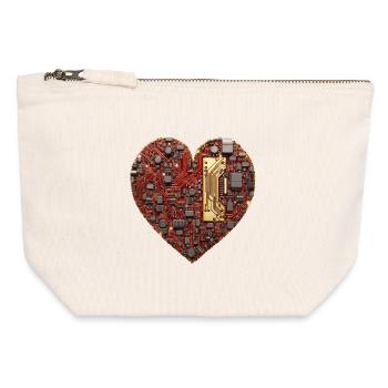 Heart of Circuits - Canvas Zip Pouch 12 x 13 cm - nature - Front