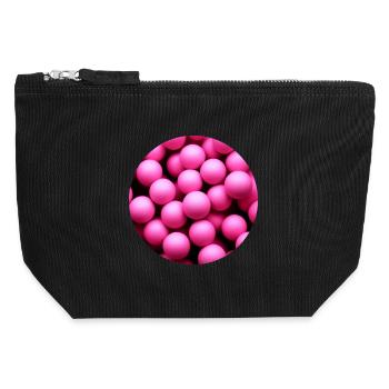 boules rondes - Pochette zippée en toile 12 x 13 cm - noir - Devant